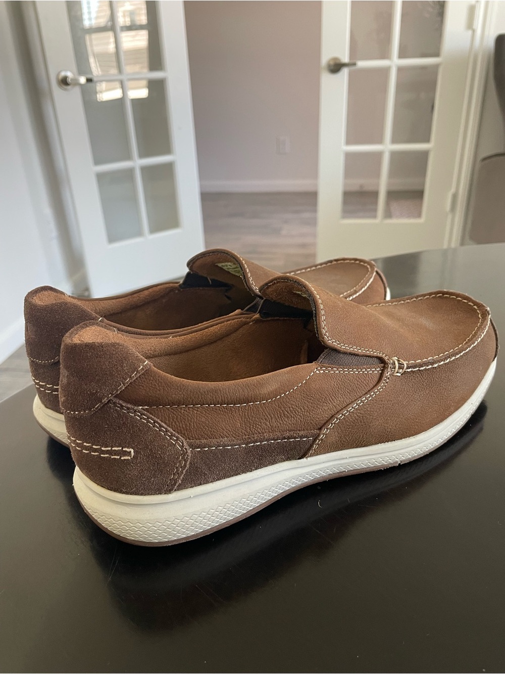 Florsheim Brown Kids' Slip-On Moccasins with White Soles